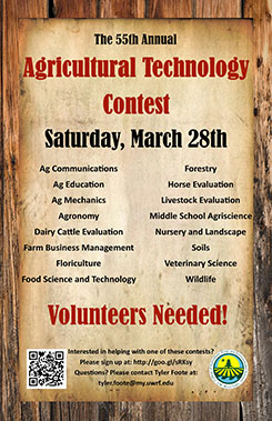 Poster promoting the 2014 Ag Technology Contest